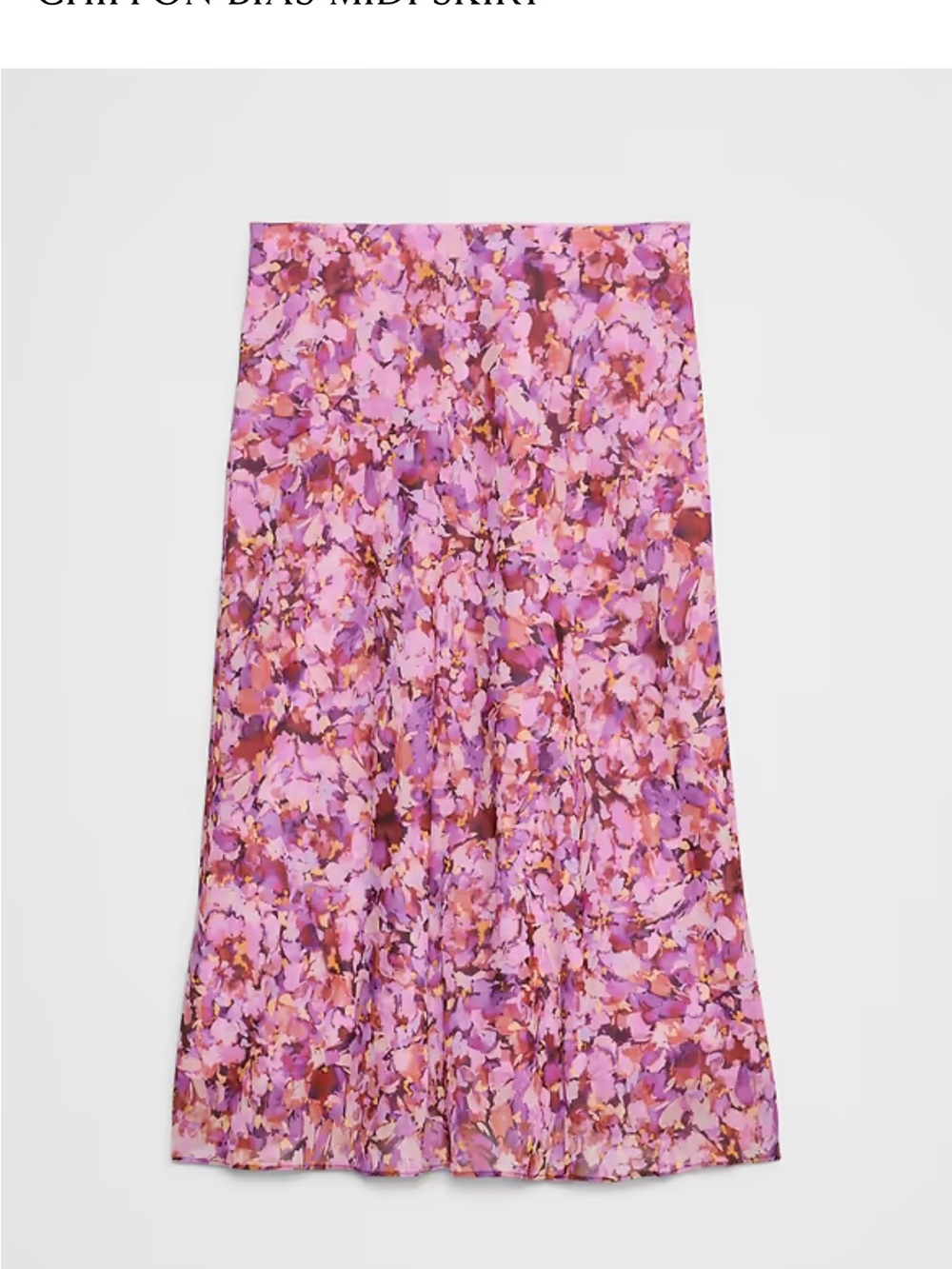 Banana Republic Pink Floral Print Chiffon Midi Skirt